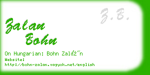 zalan bohn business card